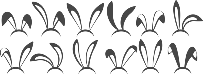 Foto op Aluminium Bunny ears mask icon set © vectortatu