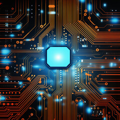 Abstract Binary Circuit Board Code Communication Computer