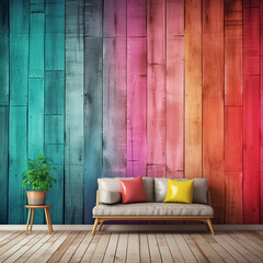 Abstract Architecture with Multi Colored Background and Seat