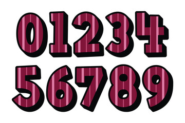 Versatile Collection of Pink Line Numbers for Various Uses
