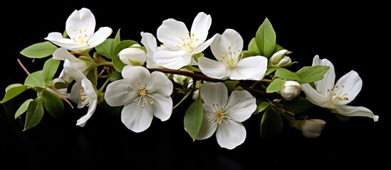 A fragrant white flower grows on a small to medium perennial with leaves arranged in bunches of 4-8 sub-leaves.
