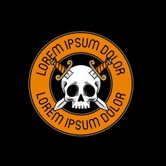 vintage skull icon element, skull badges logo