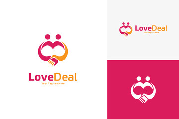 Meeting deal logo vector, hand shaking people logo, business logo design template