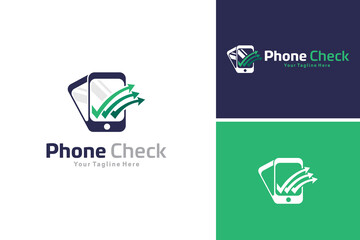 Vector phone check logo design, technology logo design template