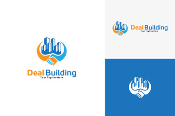 Vector building deal logo design, construction logo design template