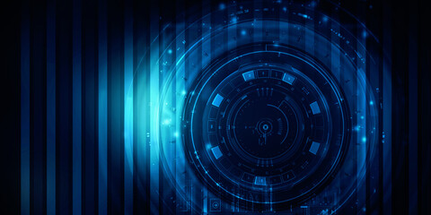 2d illustration Abstract futuristic electronic circuit technology background