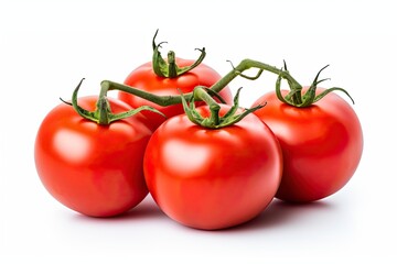 Ripe, red Tomatoes on white background. Generative AI
