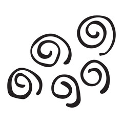 Vector texture on white isolated background. Illustration of the drawing. Abstract background. Modern. Zigzag circle, oval, corner. Background.
