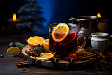 mulled wine and spices ai generative