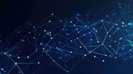 Fototapeta premium Abstract lines and dots connect background. Technology connection digital data and big data concept. Ai Generative.