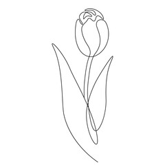 Vector Flower Drawn in One Line