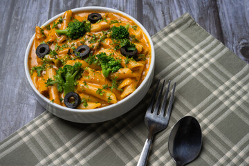Penne Pasta in red sauce and cheeze