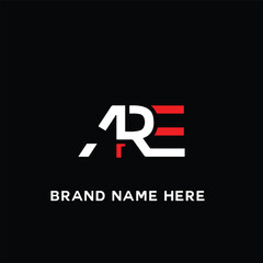 ARE A R E letter logo design. Initial letter ARE linked circle uppercase monogram logo white color. ARE logo, A R E design. ARE, A R E