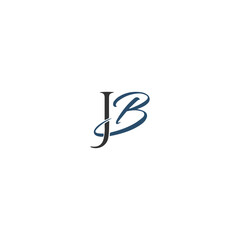 JB J B letter logo design. Initial letter JB linked circle uppercase monogram logo white color. JB logo, J B design. JB, J B