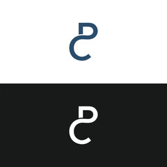 PC P C letter logo design. Initial letter PC linked circle uppercase monogram logo white color. PC logo, P C design. PC, P C - obrazy, fototapety, plakaty
