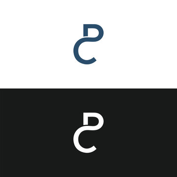 PC P C letter logo design. Initial letter PC linked circle uppercase monogram logo white color. PC logo, P C design. PC, P C
