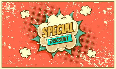 Sale Classic comic cartoon background. vector illustration