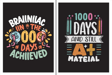 Naklejka na ściany i meble Celebrating 100 days of school t-shirt design, 100 days of school shirt ideas girl, 100 days of school t-shirt ideas for kindergarten. 