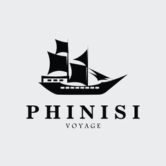 phinisi logo vector illustration design for use brand company identity