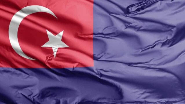 waving flag of Johor, state of Malaysia country
