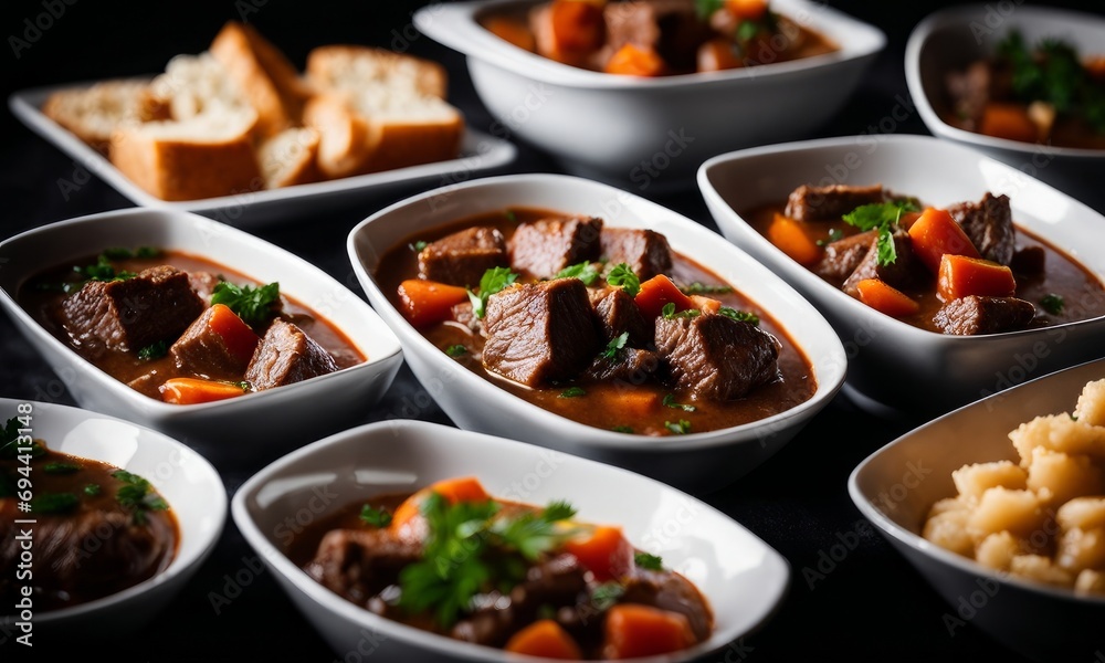 Canvas Prints delicious bowl of beef stew isolated on a background, generative ai - Canvas Prints