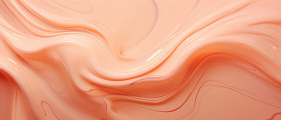 Abstract peach fuzz color liquid waves, peach fuzz	 - obrazy, fototapety, plakaty
