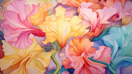 Gladiolus abstract paint vivacious.UHD wallpaper - obrazy, fototapety, plakaty