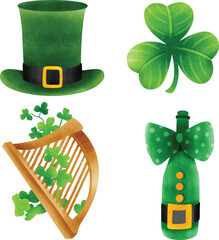 collection of illustrations for the St. Patrick's Day festival.