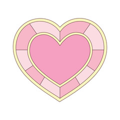 Valentine's Day, heart shaped diamond. Vector illustration of a heart. Congratulate your beloved, beloved. Sticker. Advertising printing.