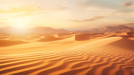Desert sand dunes at sunset