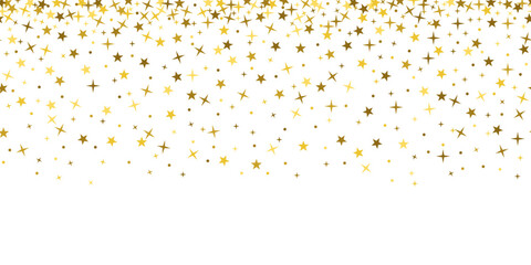 gold star confetti. seamless pattern. for a birthday party, new year or an event celebration invitation or decor