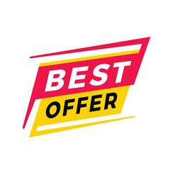 Best offer banner sale. Design for announcement. Modern vector template.