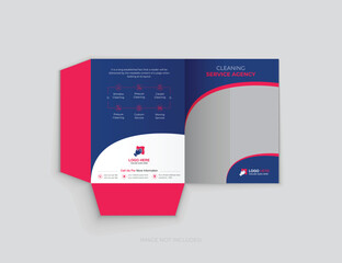 Cleaning Services Presentation Folder Template Design, print template design advertisment design