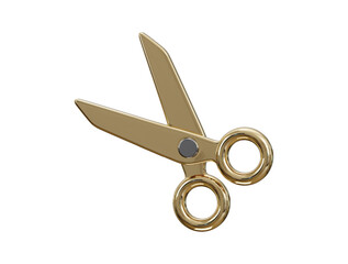 gold scissors icon 3d rendering vector illustration - obrazy, fototapety, plakaty
