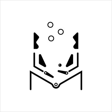 Pinball Icon, Arcade Game Using Metal Ball Inside A Glass Cabinet, Pinball Machine Game