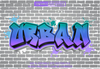 Editable 3d text style effect - Urban Graffiti text effect Template © Supriyadi