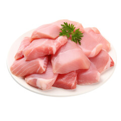 Raw chicken meat isolated on transparent or white background