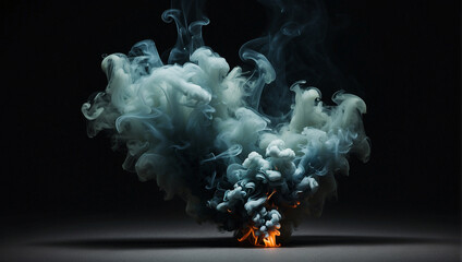smoke exploding outwards with black background