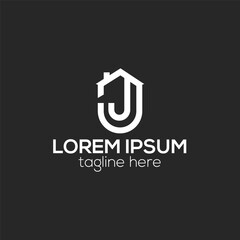 J letter based line logo design concept isolated vector template for business or company