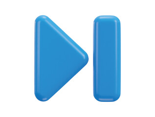 skip to the end, next, music player button 3d vector icon