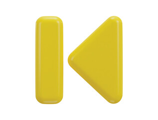 skip, previous music player button 3d vector icon