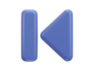 skip, previous music player button 3d vector icon