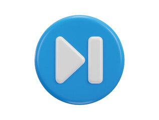 skip to the end, next, music player button 3d vector icon