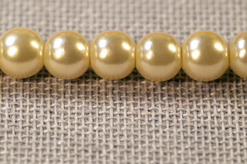 Beads made of artificial pearls. Faux pearl beads