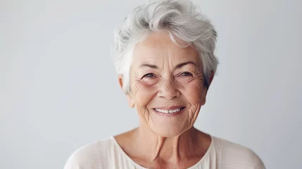 Poster lebensfrohe lachende Seniorin © Jenny Sturm