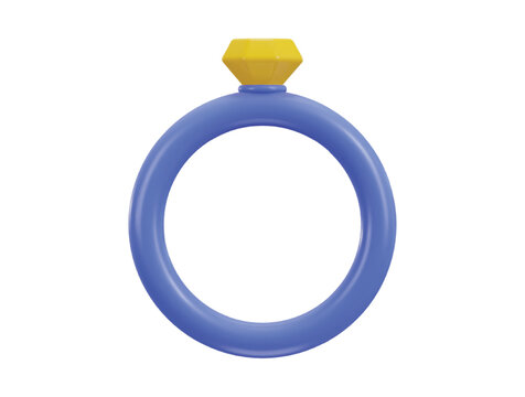 diamond ring icon 3d rendering vector illustration