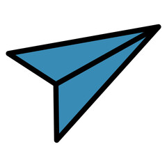 Paper Plane Outline Color Icon