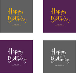 standard 4 Color Happy Birthday Template Set. Customizable Designs for Celebrations
