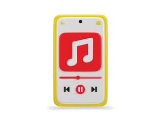 3d rendering audio music player concept audio media playback controls icon illustration