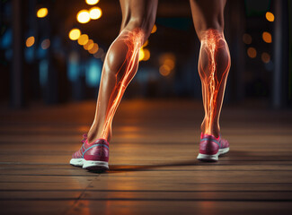 Low section of female athlete walking on sports track - Powered by Adobe
